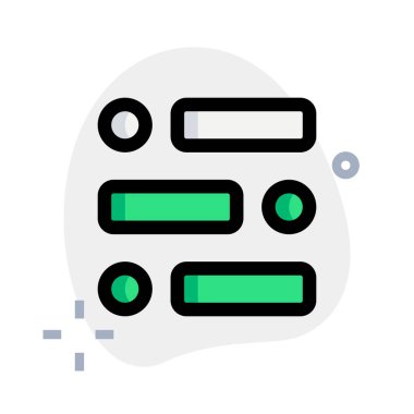 Çeşitli çubuk ve dairesel yuvarlak şekil izole