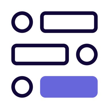 Çeşitli çubuk ve dairesel yuvarlak şekil izole