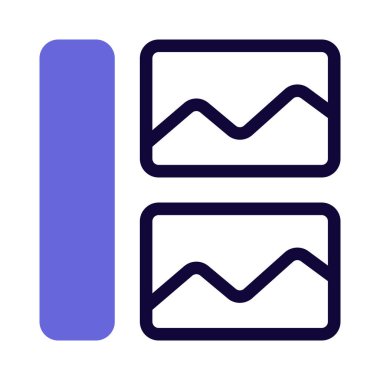 Resimlerle birlikte solda dikdörtgen şekil çubuğu