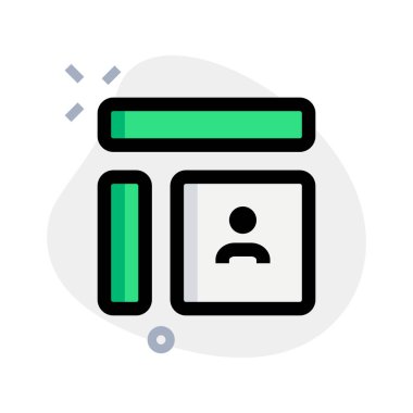 Sosyal medya kullanıcısı resim düzeni sağda