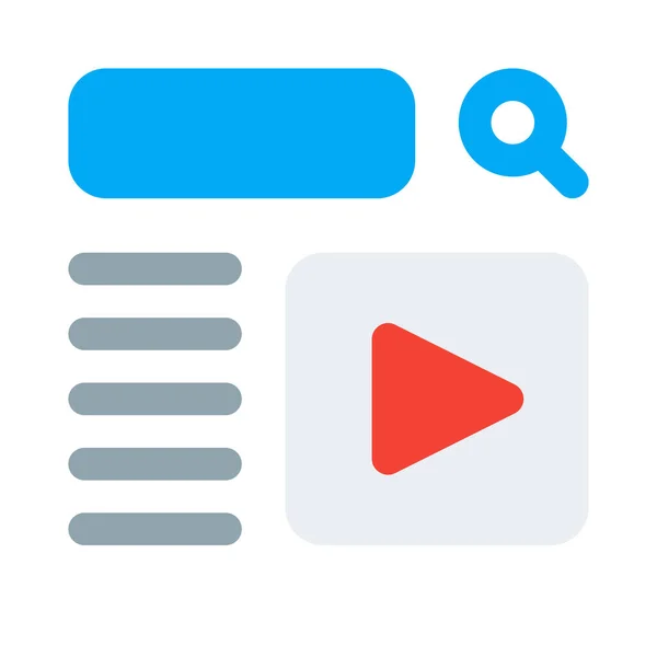 Online Video Hosting Tool Links Online Durchsucht — Stockvektor