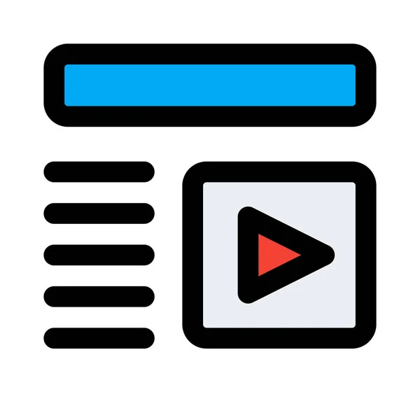 Top Story News Video Embedded Right — Stock Vector