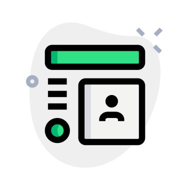 Infographics düzenine sahip kullanıcı profili resim incelemesi