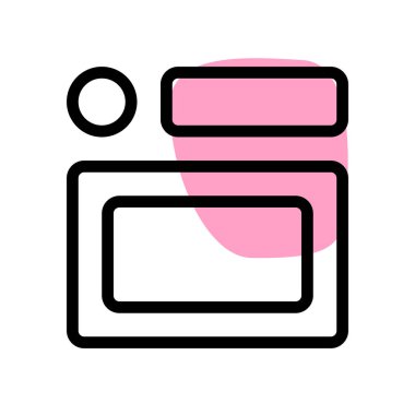 Altında dikdörtgen çubuk olan dairesel nokta