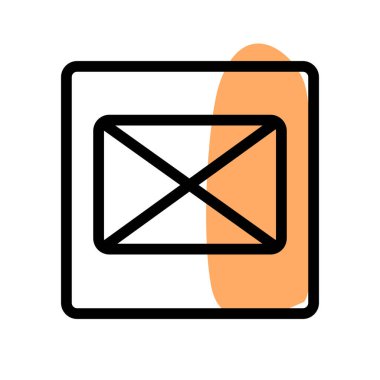 Kare bir kutunun içindeki bir zarfın şablonu