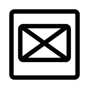 Kare bir kutunun içindeki bir zarfın şablonu