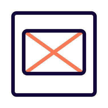 Kare bir kutunun içindeki bir zarfın şablonu