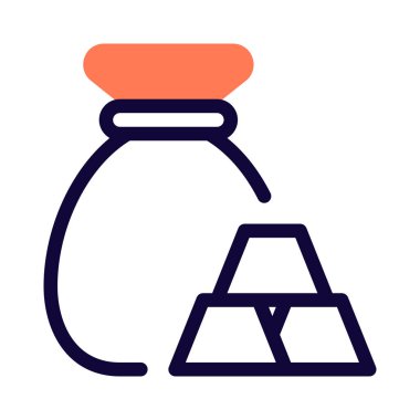 Altın çuval, değerli bir hazine koleksiyonu.