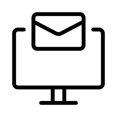 masaüstü e- posta bildirimi, vektör illüstrasyonu 