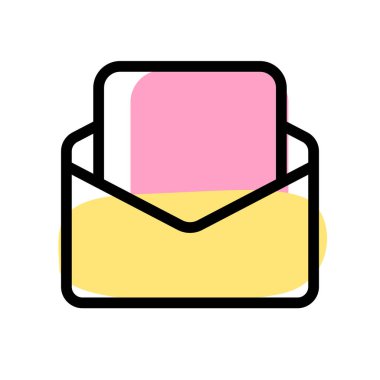 e-posta belge eklentisi, vektör illüstrasyonu 