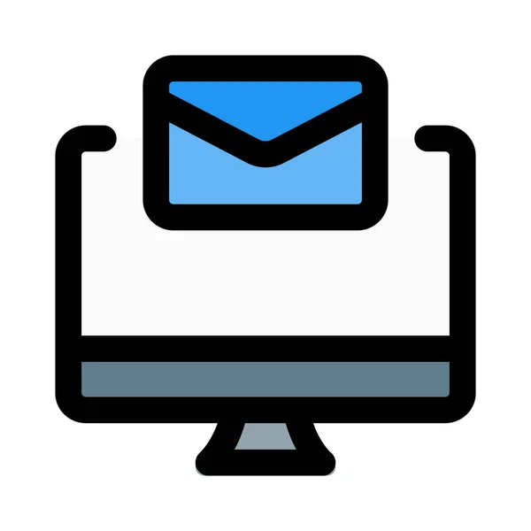 Desktop Email Notification Vector Illustration — Stock Vector