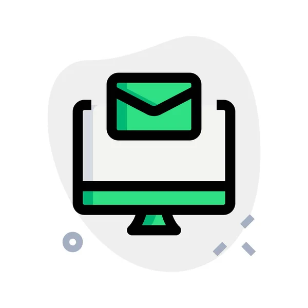 Desktop Mail Benachrichtigung Vektorillustration — Stockvektor