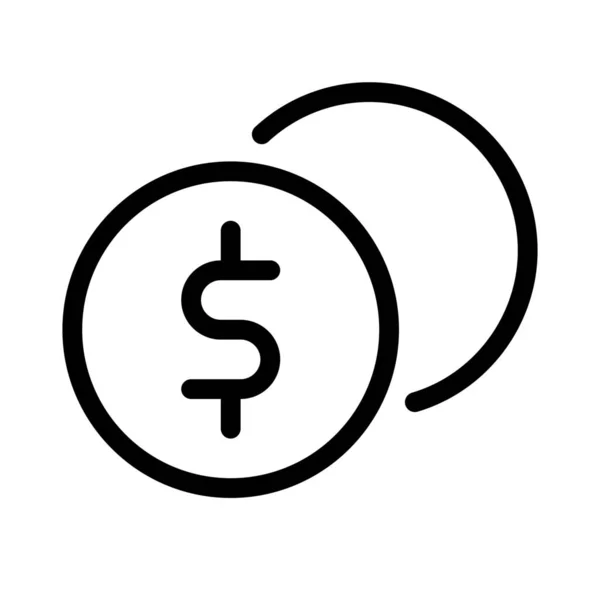 Dollar Mynt Symbol Isolerad Vit Bakgrund — Stock vektor