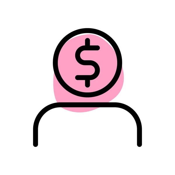 Bankmanager Gebruikt Met Dollarkop — Stockvector