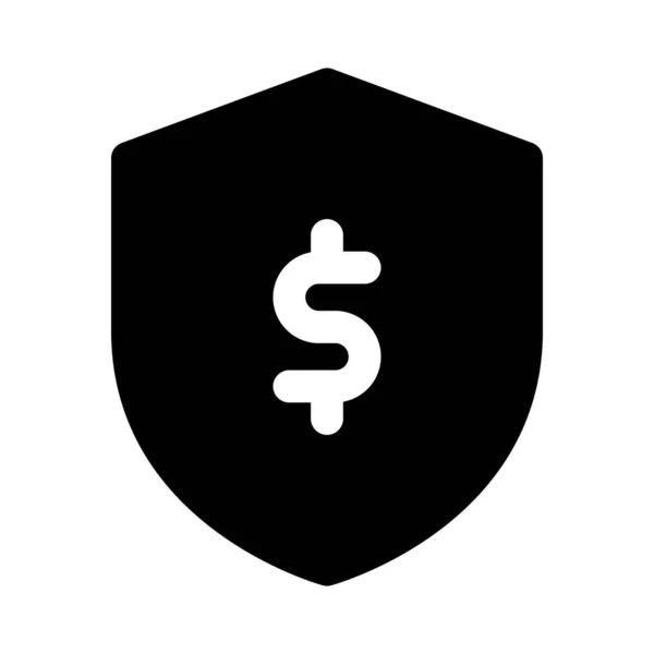 Peníze Sheild Dolarovým Symbolem Zajištěné Peníze — Stockový vektor