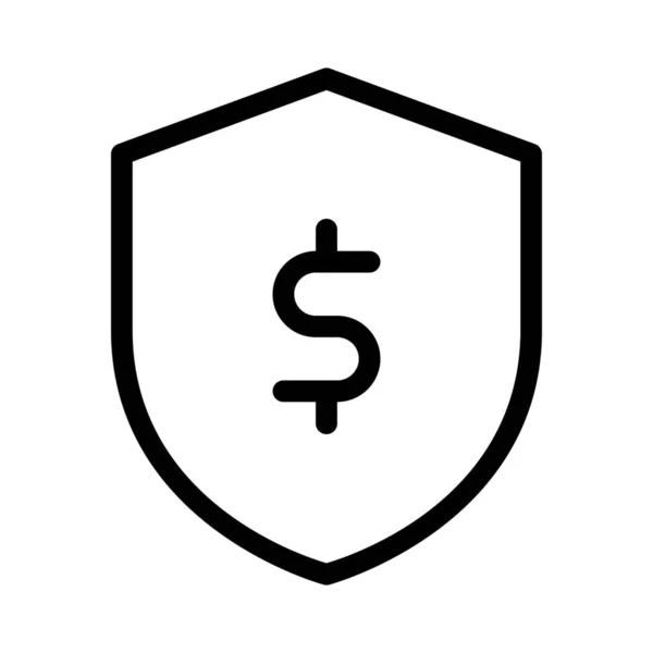 Argent Sheild Avec Symbole Dollar Argent Garanti — Image vectorielle