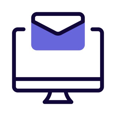 masaüstü e- posta bildirimi, vektör illüstrasyonu 