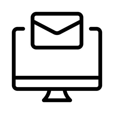 masaüstü e- posta bildirimi, vektör illüstrasyonu 