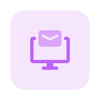 masaüstü e- posta bildirimi, vektör illüstrasyonu 