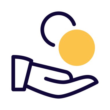 Sadaka ve yetersiz yardım, elinde bozuk paralarla bağış.