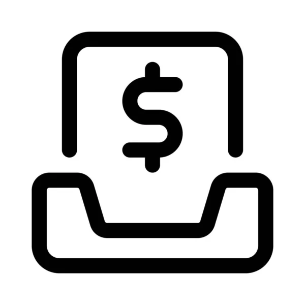 Transferencia Dinero Línea Ilustración Vectorial — Vector de stock