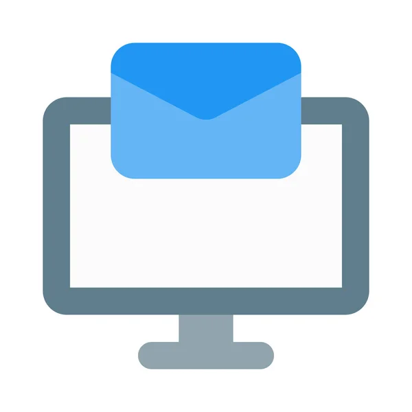 Desktop Email Notification Vector Illustration — Stock Vector