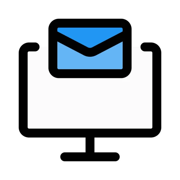 Notificação Mail Desktop Ilustração Vetorial — Vetor de Stock