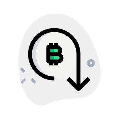 Bitcoin kripto para birimi ara değeri azalan ok altında