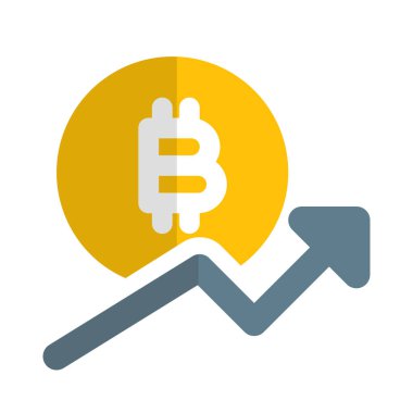 yukarı ok ile bitcoin değerinin yükselmesi