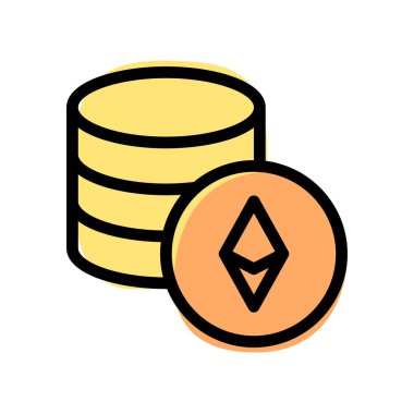 Ethereum sunucu düzeni beyaz arkaplanda izole edildi