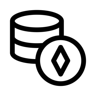 Ethereum sunucu düzeni beyaz arkaplanda izole edildi