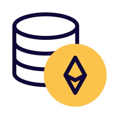 Ethereum sunucu düzeni beyaz arkaplanda izole edildi