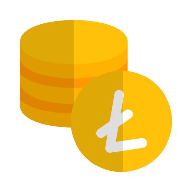 Beyaz arkaplanda litecoin sunucu düzeni izole edildi