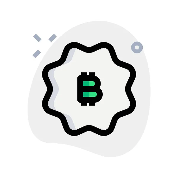 Emblema Bitcoin Para Portal Pagamento Line Internet — Vetor de Stock
