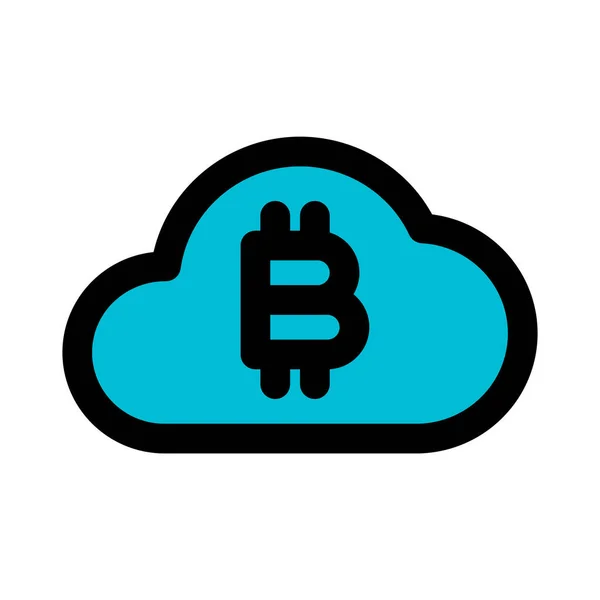 Cloud Bitcoin Server Για Εξόρυξη Και Άλλη Στατική Λειτουργία — Διανυσματικό Αρχείο