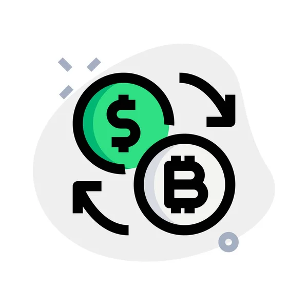 Symbol Agencji Kursowej Bitcoin Dolara — Wektor stockowy