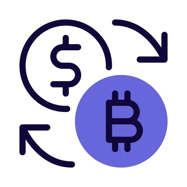 Bitcoin Símbolo Agencia Tipo Cambio Dólar — Archivo Imágenes Vectoriales