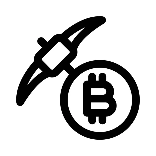 Hacha Minera Para Criptomoneda Digital Blockchain Bitcoin — Vector de stock