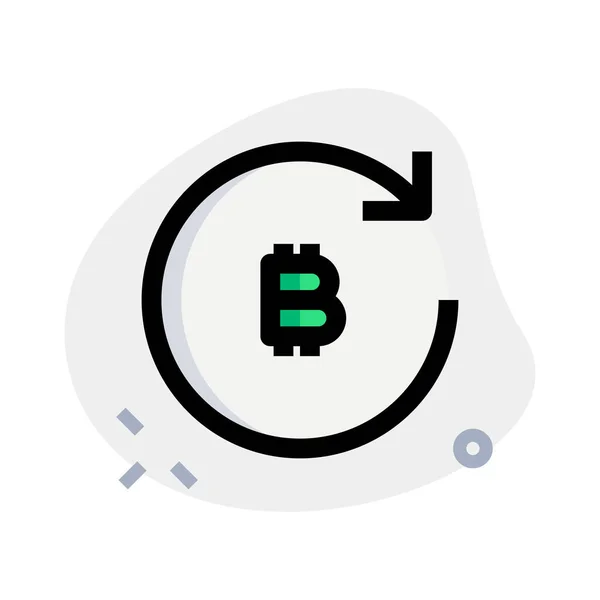 Bitcoin Estado Procesamiento Actualizar Símbolo Flecha Clockwize — Vector de stock