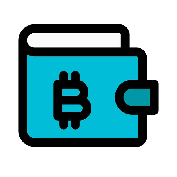Bitcoin Χρήματα Ψηφιακό Πορτοφόλι Λογότυπο Της Εφαρμογής Για Κινητά — Διανυσματικό Αρχείο