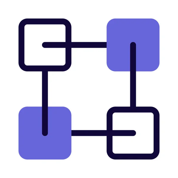 Peer Peer Connected Blockchain Network Layout — стоковый вектор