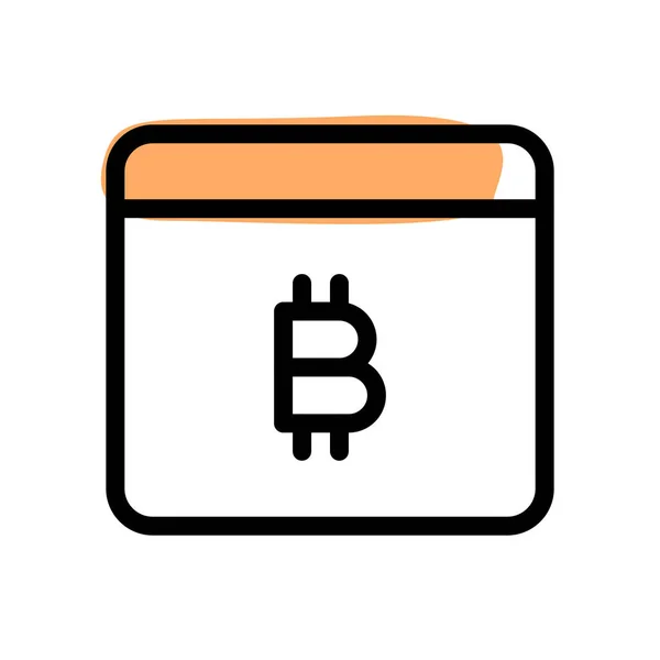 Serveur Réseau Basé Sur Web Bitcoin Numérique Crypto Monnaie — Image vectorielle