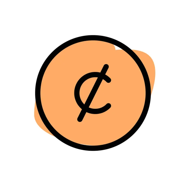Cent Symbol Lågt Belopp Mynt Valuta Förändring — Stock vektor
