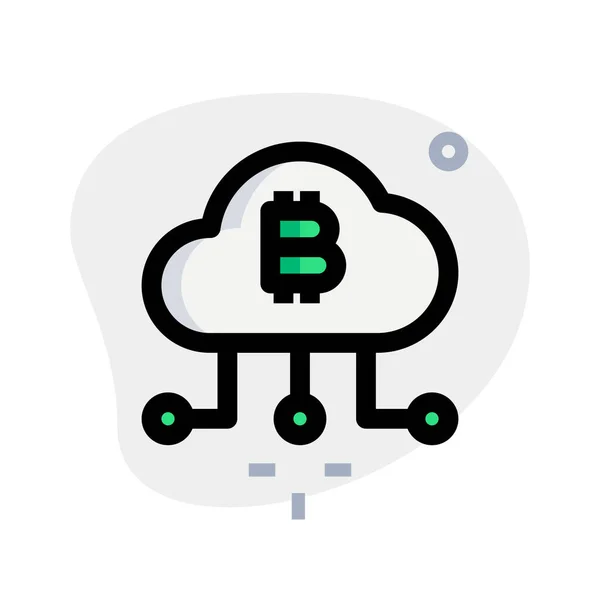Cloud Based Bitcoin Network Mining Layout — Stock Vector