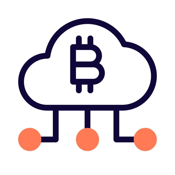 Cloud Based Bitcoin Δίκτυο Για Διάταξη Εξόρυξης — Διανυσματικό Αρχείο