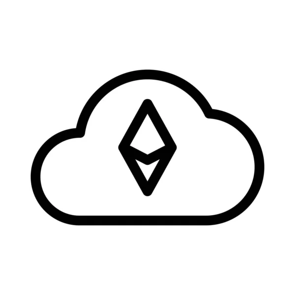 Ethereum Cyfrowa Kryptowaluta Przeglądarka Wsparcie Dla Chmury — Wektor stockowy