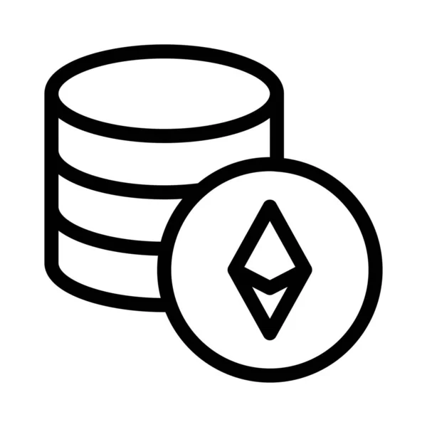 Ethereum Szerver Elrendezés Elszigetelt Fehér Háttér — Stock Vector