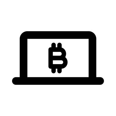 Bitcoin kripto para biriminden bir dizüstü bilgisayardaki madenciliğe