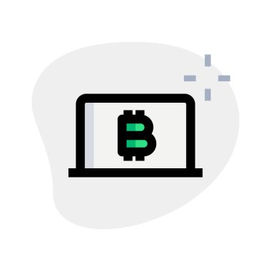 Bitcoin kripto para biriminden bir dizüstü bilgisayardaki madenciliğe