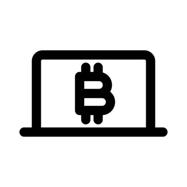 Bitcoin kripto para biriminden bir dizüstü bilgisayardaki madenciliğe